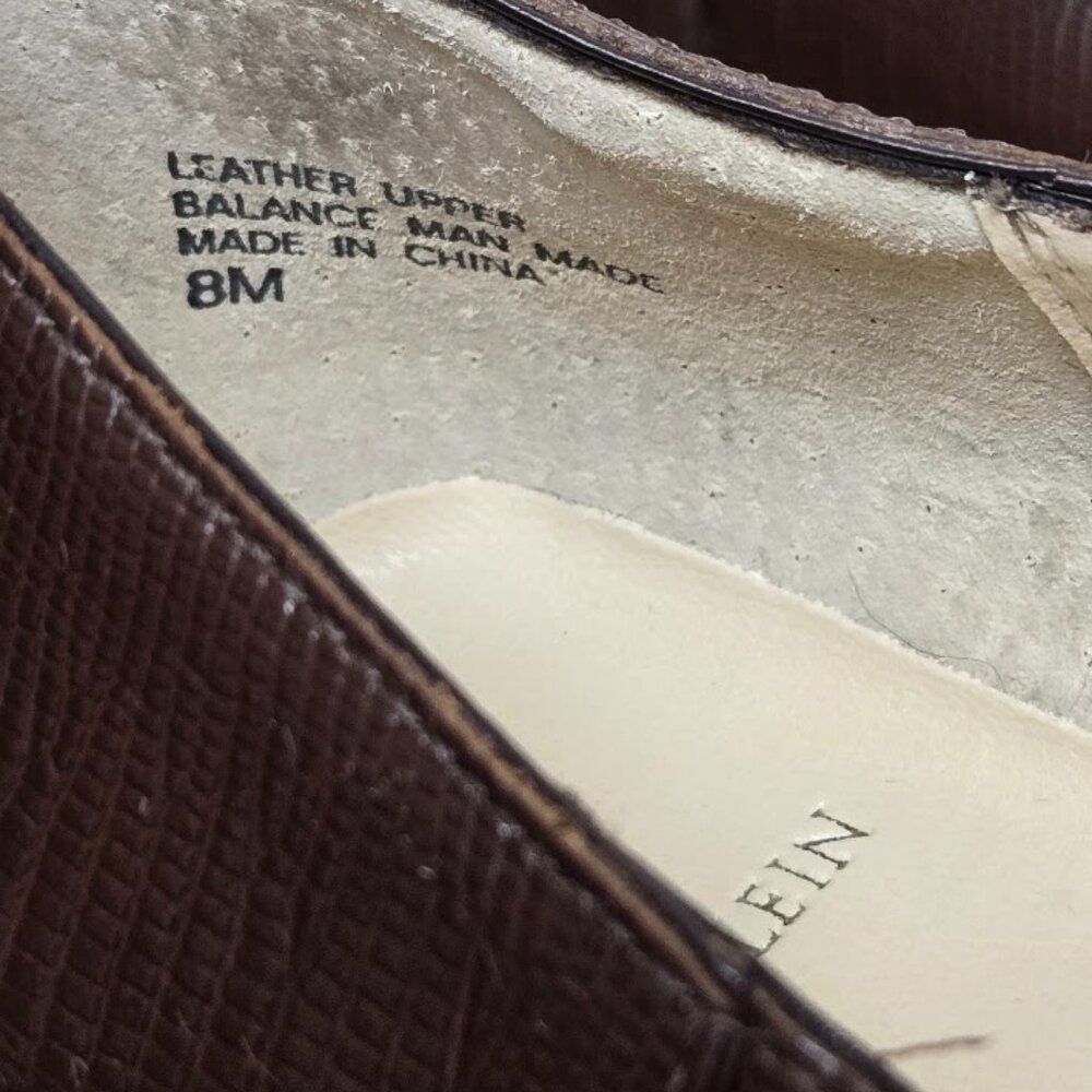 #35 AK Anne Klein 2 Brown Textured Pointed-Toe Dress Heels Size 8M - Picture 6 of 8